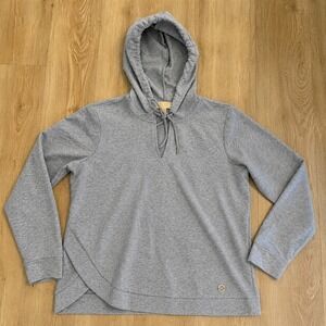Michael Kors Womens Gray Crossover Tulip Hem V-Neck Hoodie Sweatshirt Size M